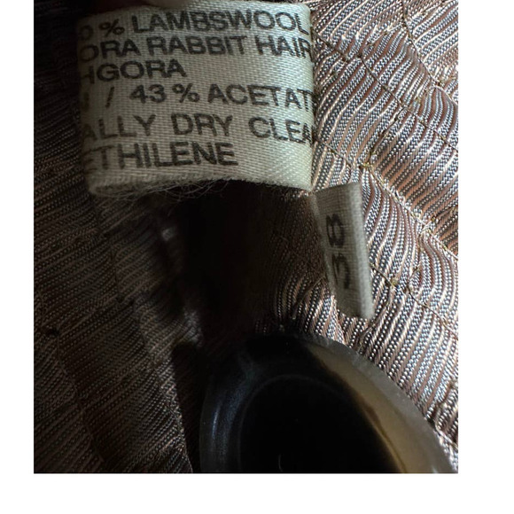 VTG YELL Germany Maxi Sack Coat Green Wool/Angora Womens Sz 38/M/L - Picture 9 of 10